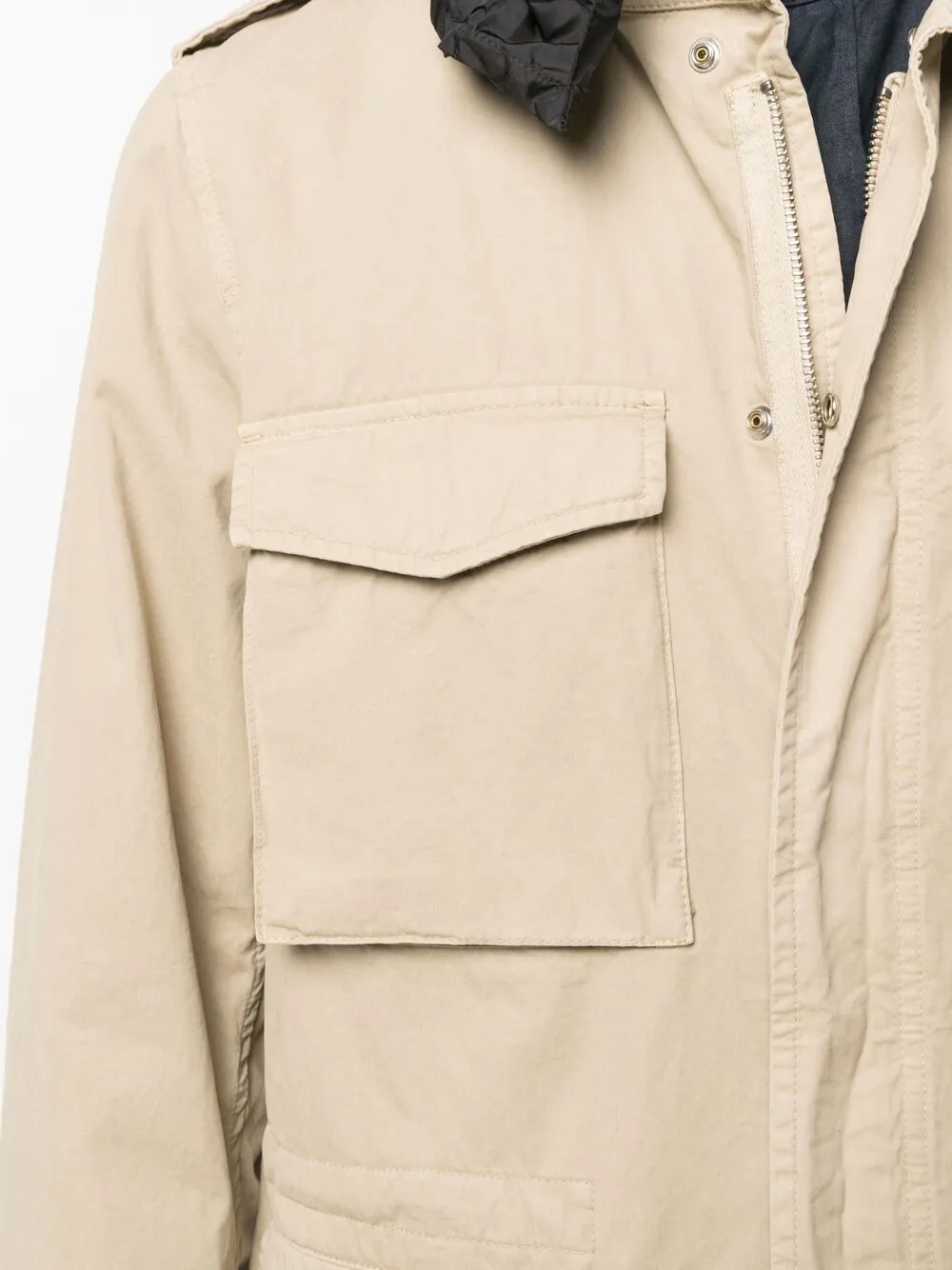Concealed Hood Military Jacket