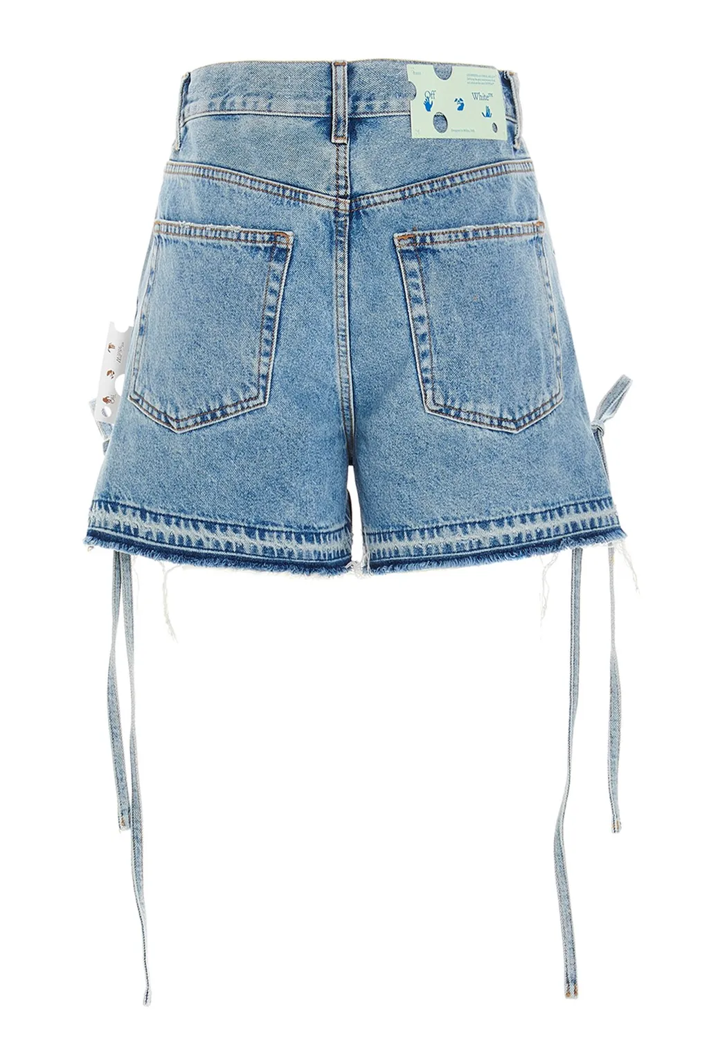 Off-White Side Tie Denim Shorts