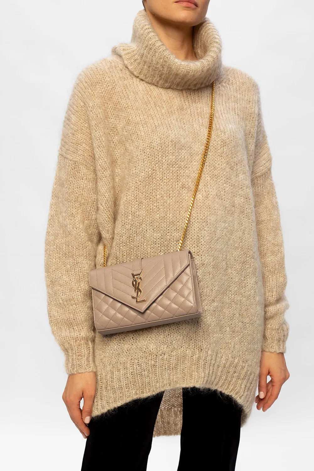 Saint Laurent Small Envelope Quilted Crossbody Bag