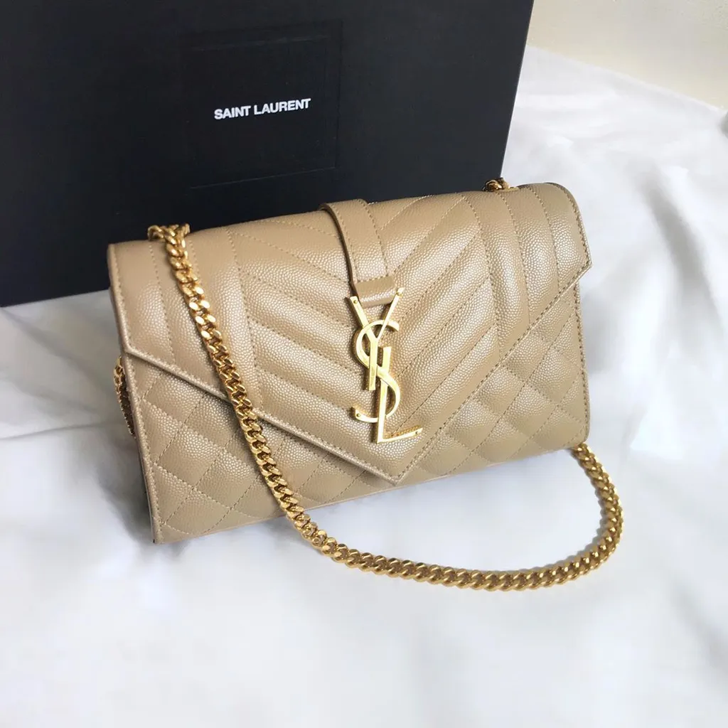 Saint Laurent Small Envelope Quilted Crossbody Bag