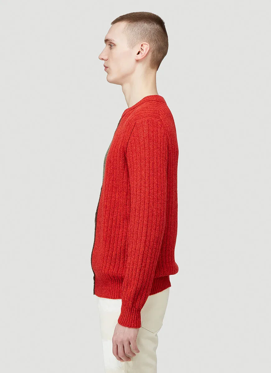 Contrast-Color Design Pullover