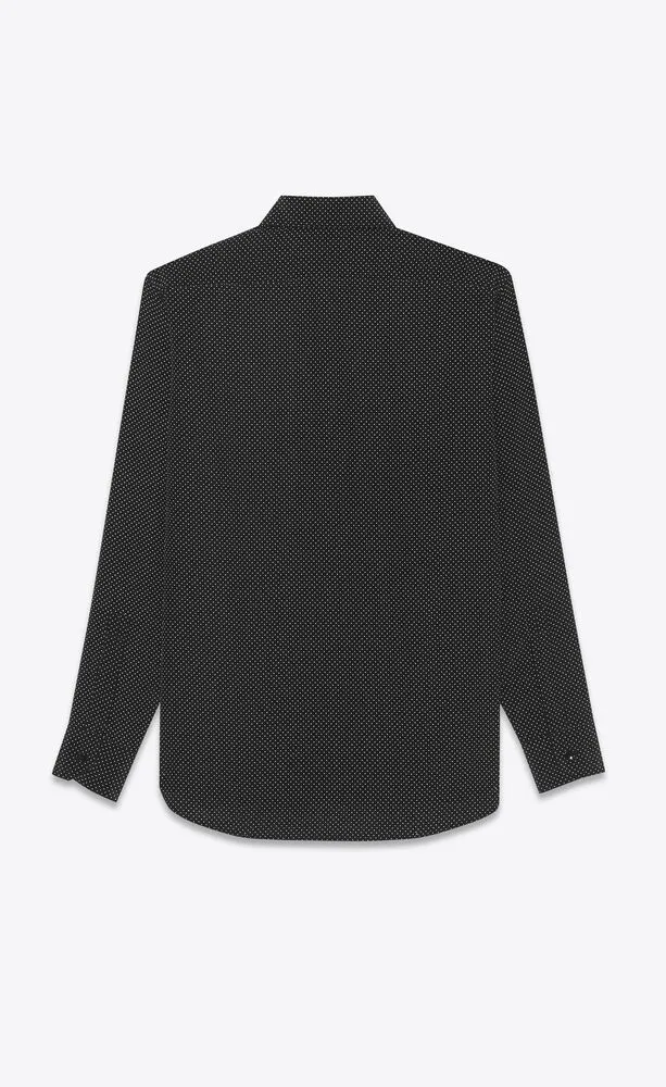 Saint Laurent Yves Dot Printed Long-Sleeved Shirt