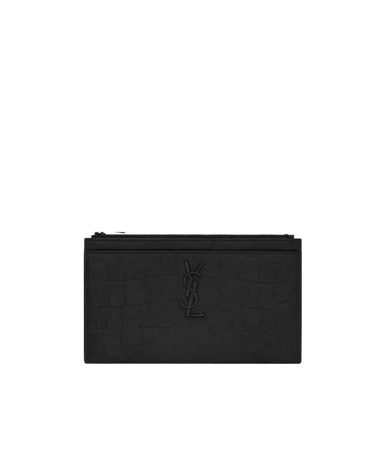 Monogram Zipped Clutch Bag