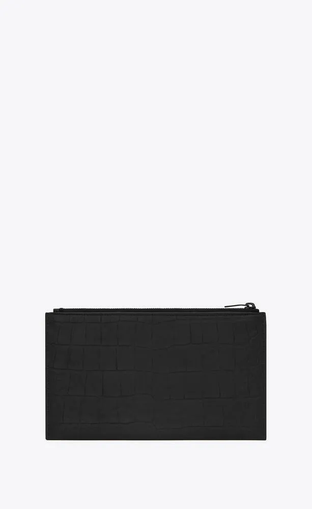 Monogram Zipped Clutch Bag