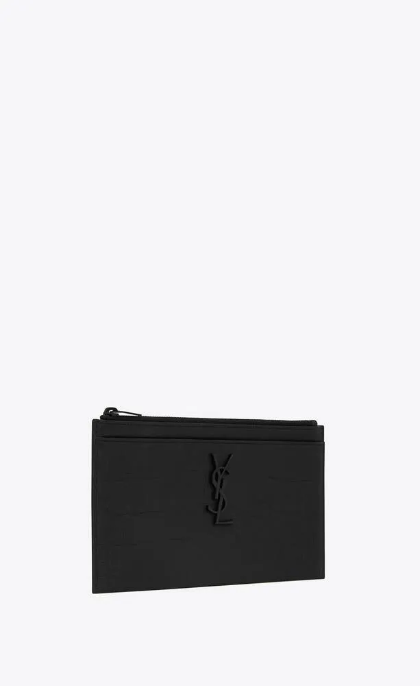 Monogram Zipped Clutch Bag