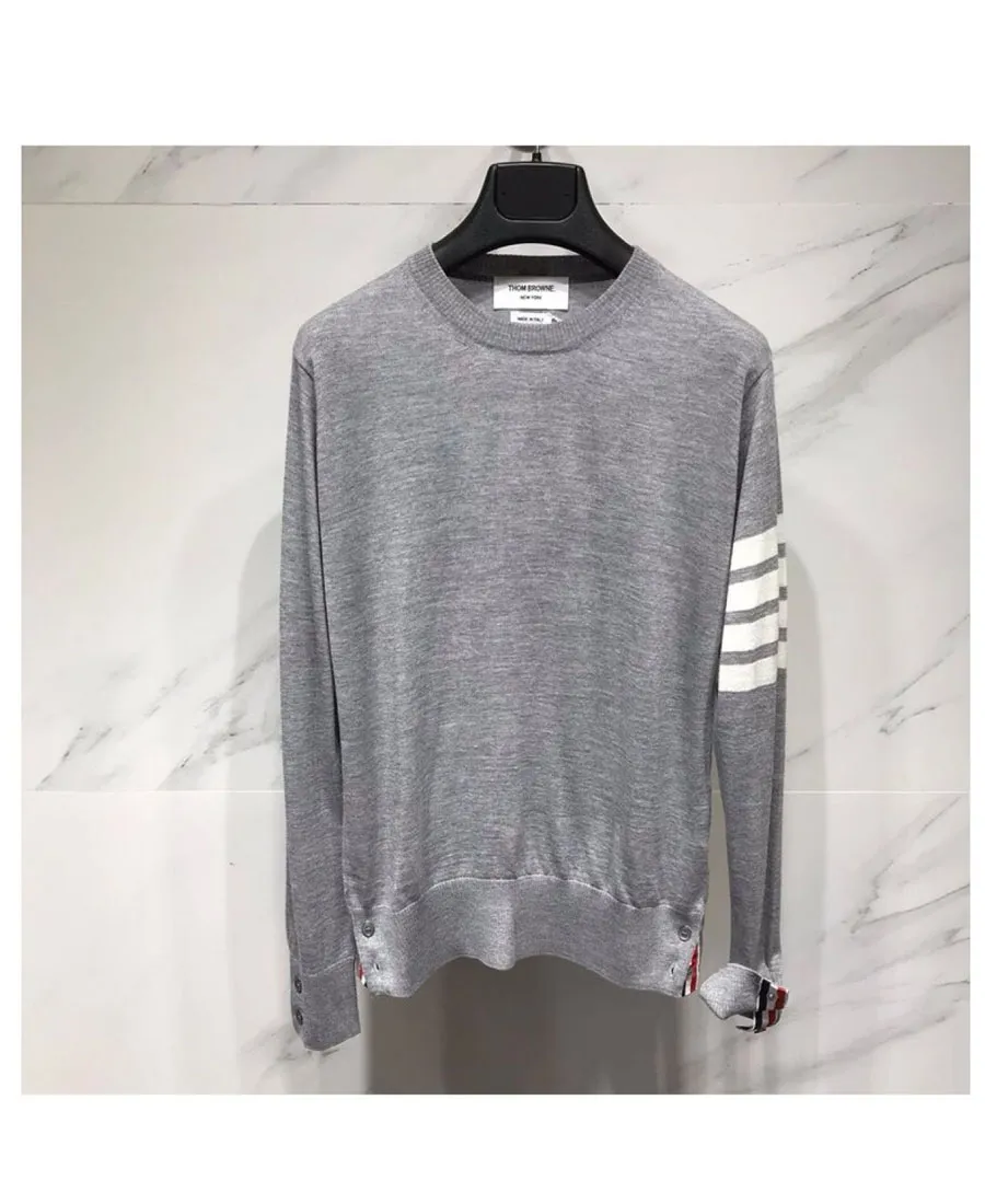 Thom Browne 4-Bar Striped Sweater