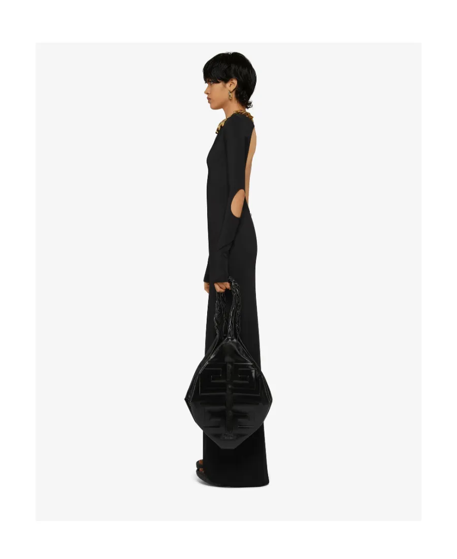 Cut-Out Long-Sleeve Maxi Dress