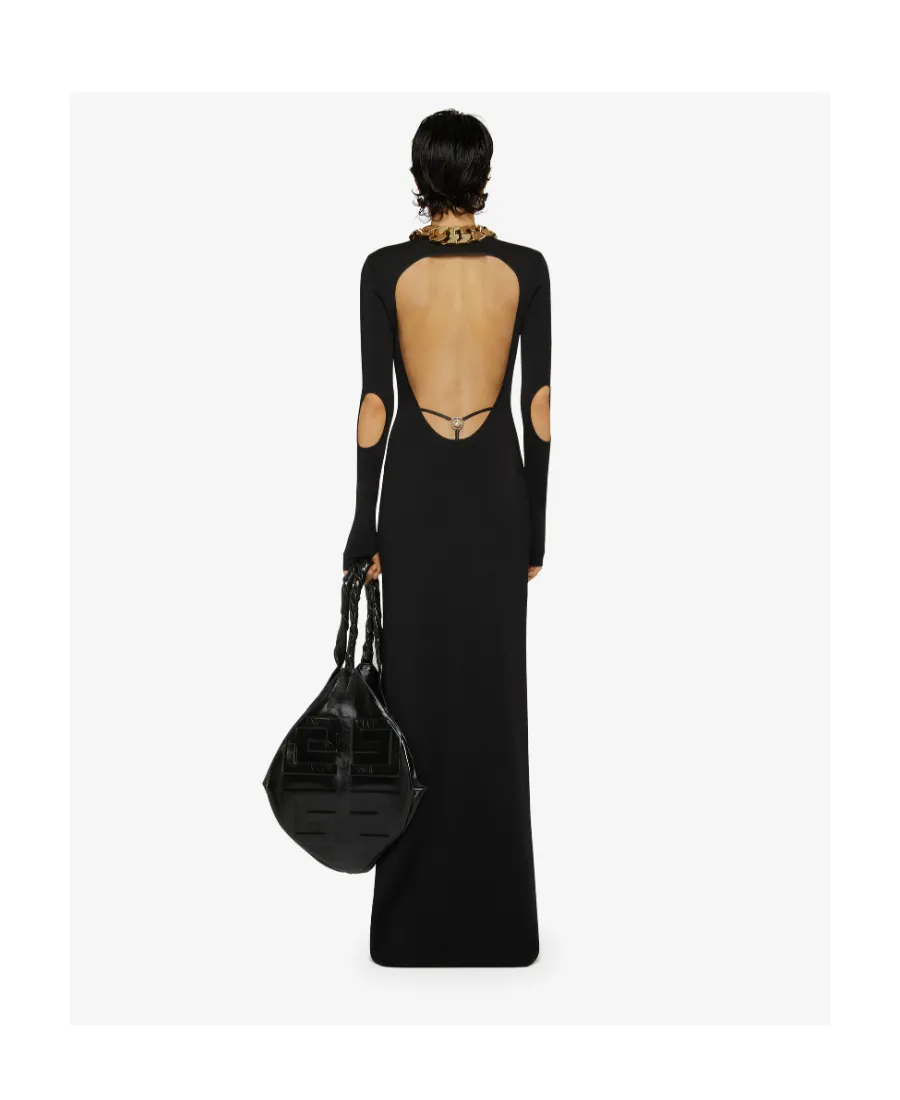 Cut-Out Long-Sleeve Maxi Dress