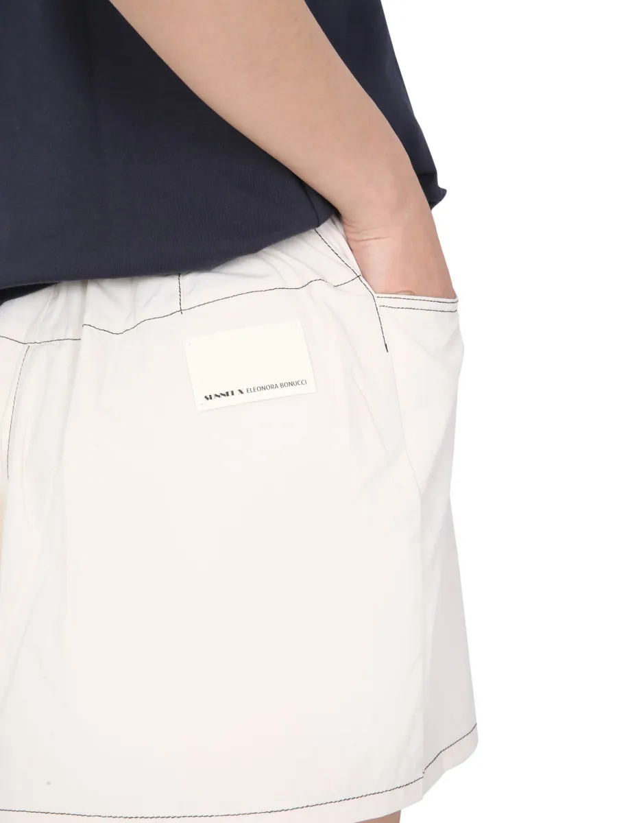 Sunnei Logo Patch Shorts