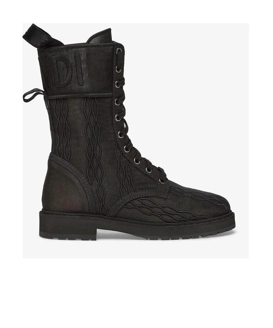 Signature Biker Embroidered Flat Boots