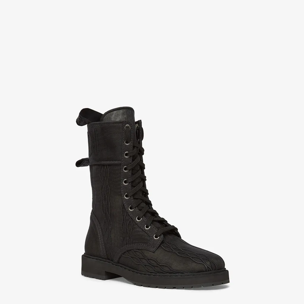 Signature Biker Embroidered Flat Boots