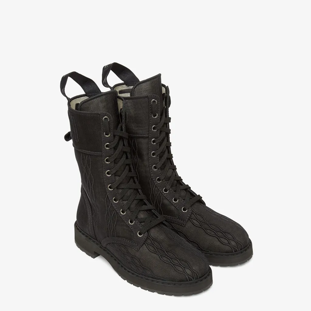 Signature Biker Embroidered Flat Boots
