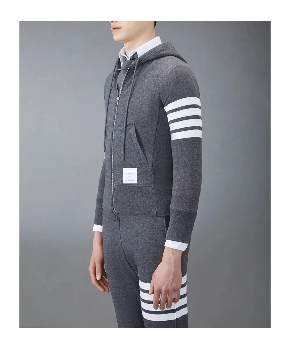 Thom Browne 4-Bar Striped Zipped Jacket