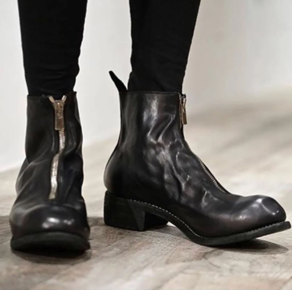 Front Zip Ankle Boots