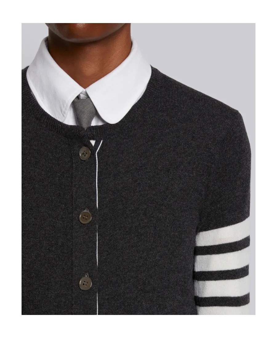 Thom Browne 4-Bar Striped Buttoned Cardigan