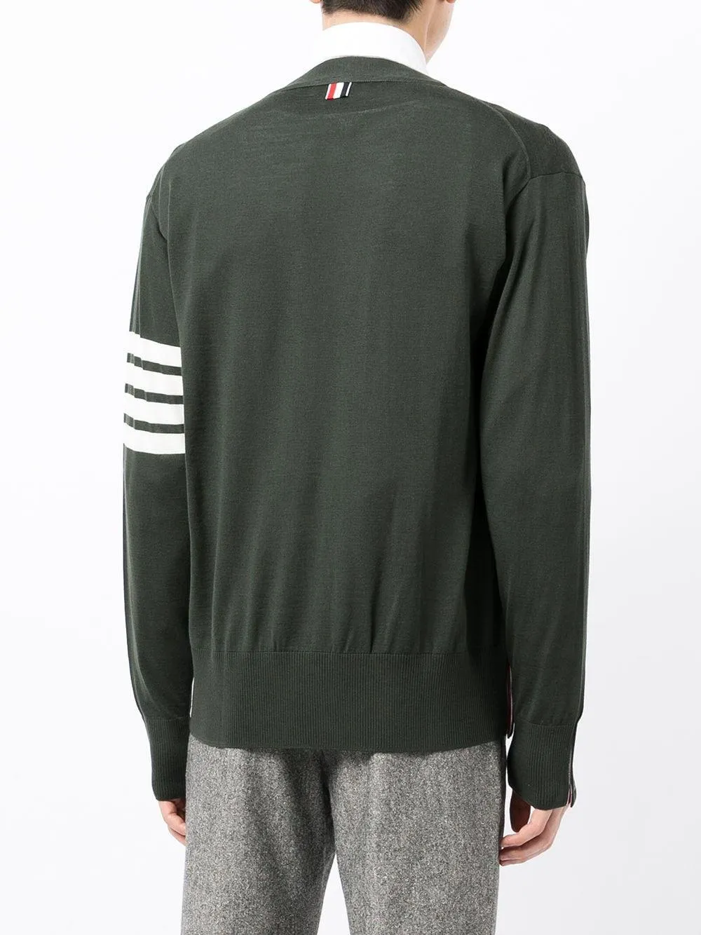 Intarsia-Knit 4-Bar Stripe Cardigan