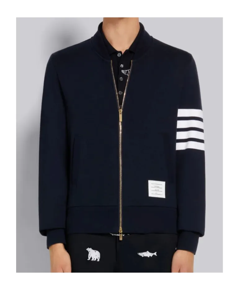 4-Bar Stripe Zip-Up Sweatshirt