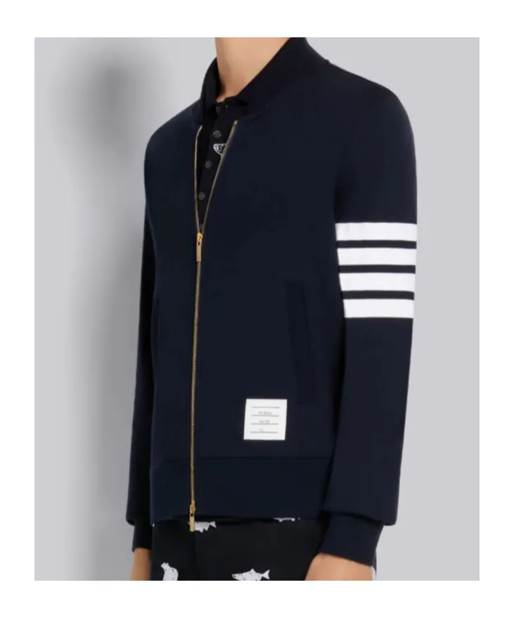 4-Bar Stripe Zip-Up Sweatshirt