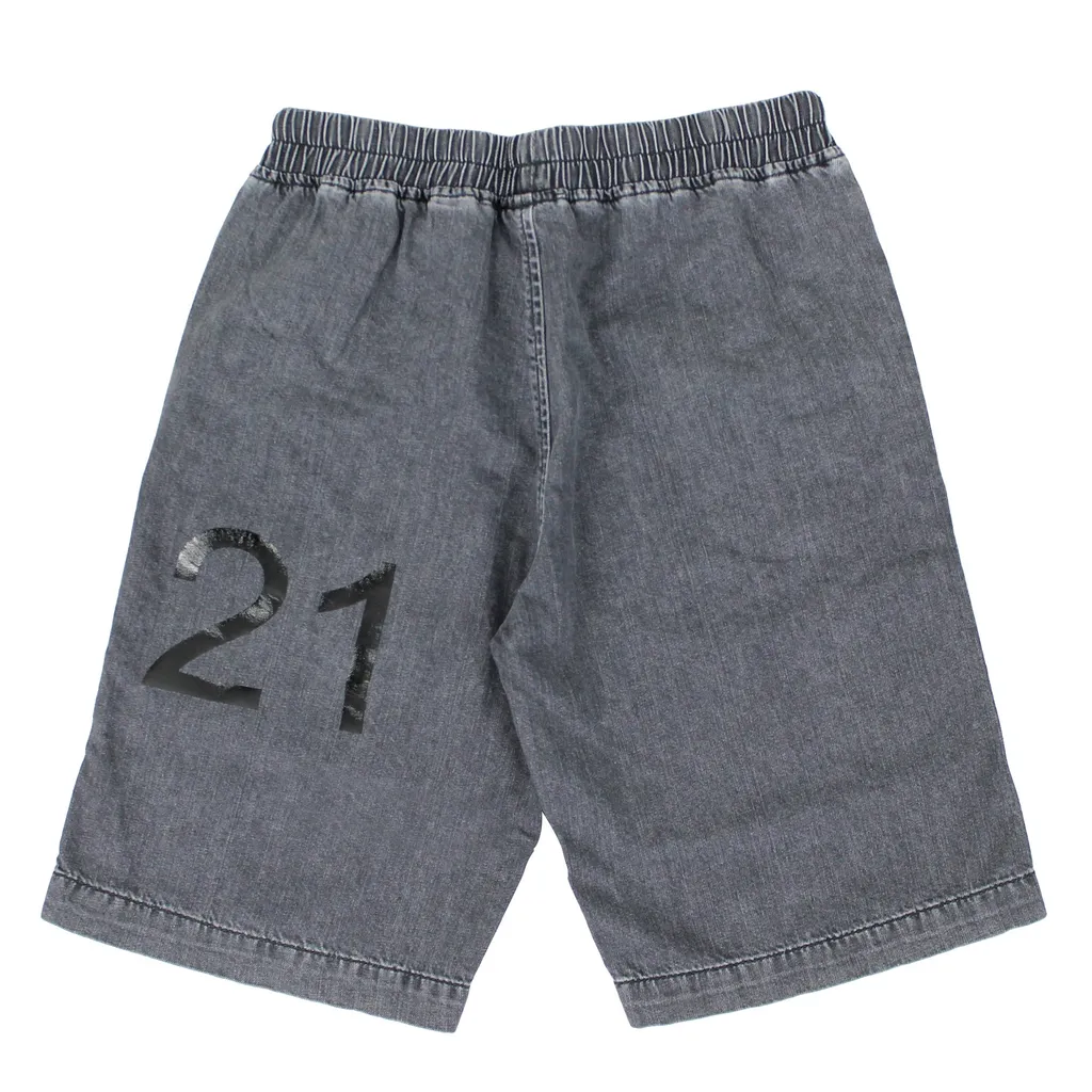 N 21 Teen Short Nero In Denim Di Cotone