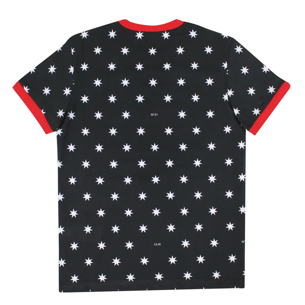 N 21 T-Shirt Teen Nera In Jersey Di Cotone Stampato