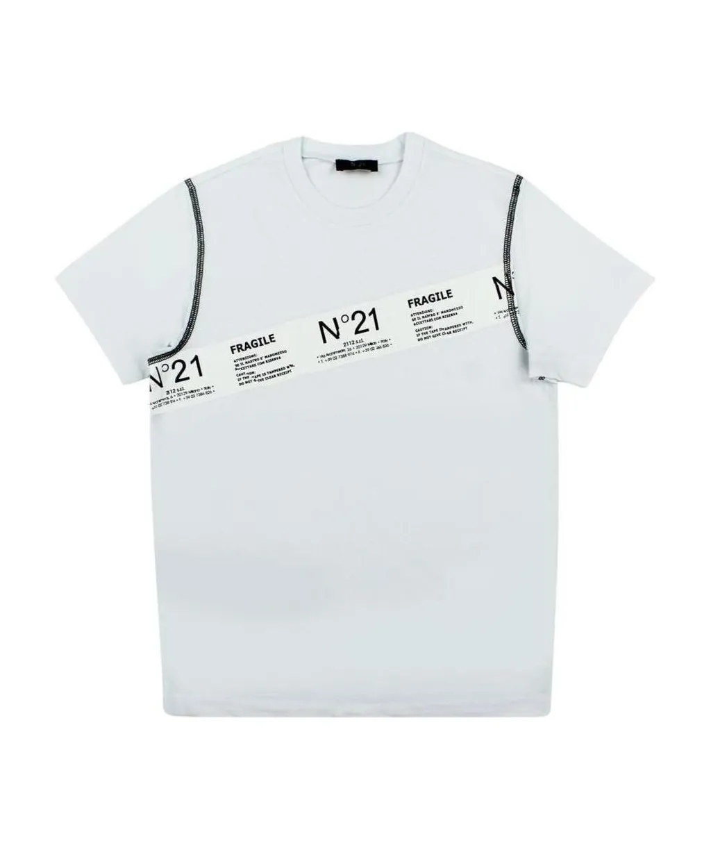 N 21 T-Shirt Teen Bianca In Jersey Di Cotone