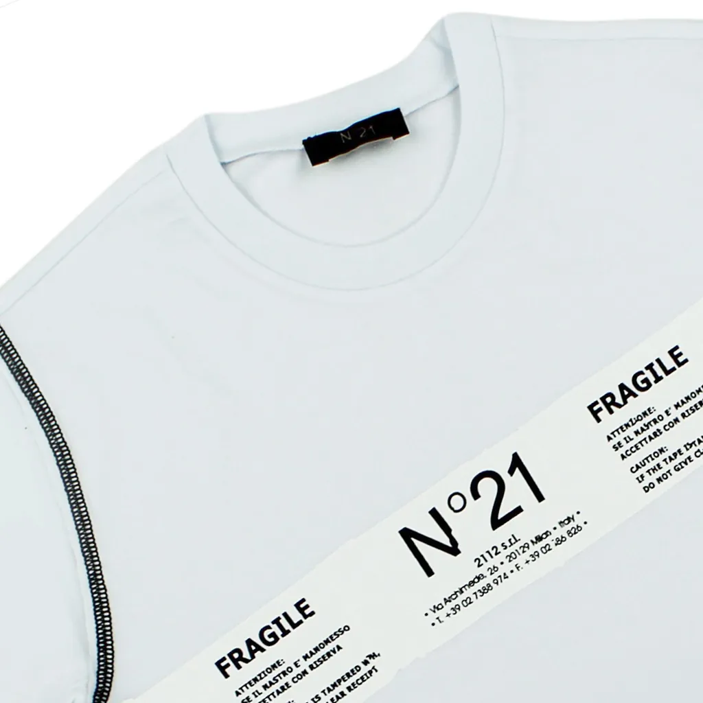N 21 T-Shirt Teen Bianca In Jersey Di Cotone