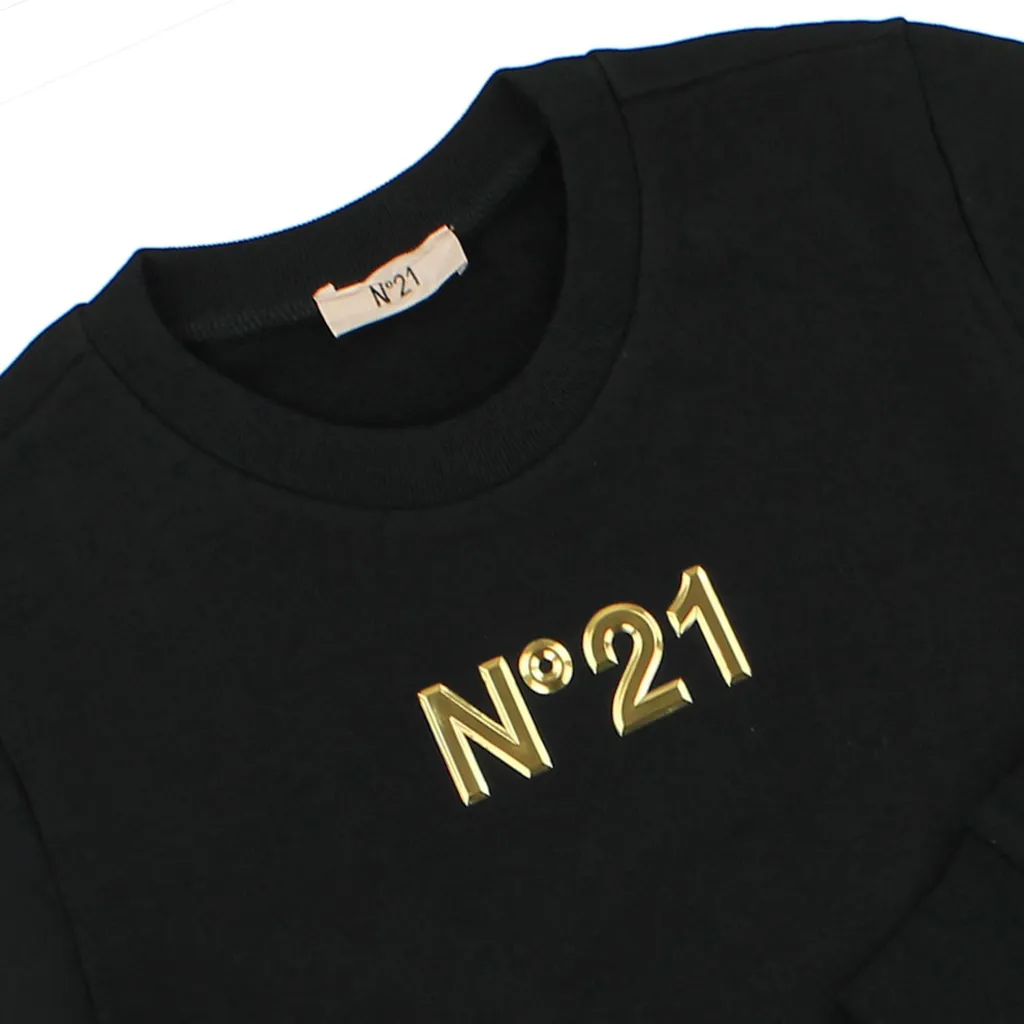 N 21 Felpa Bambina Nera In Cotone