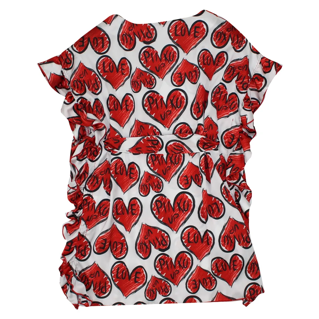 Pinko Bambina Copricostume Stampa Logo E Cuori All Over