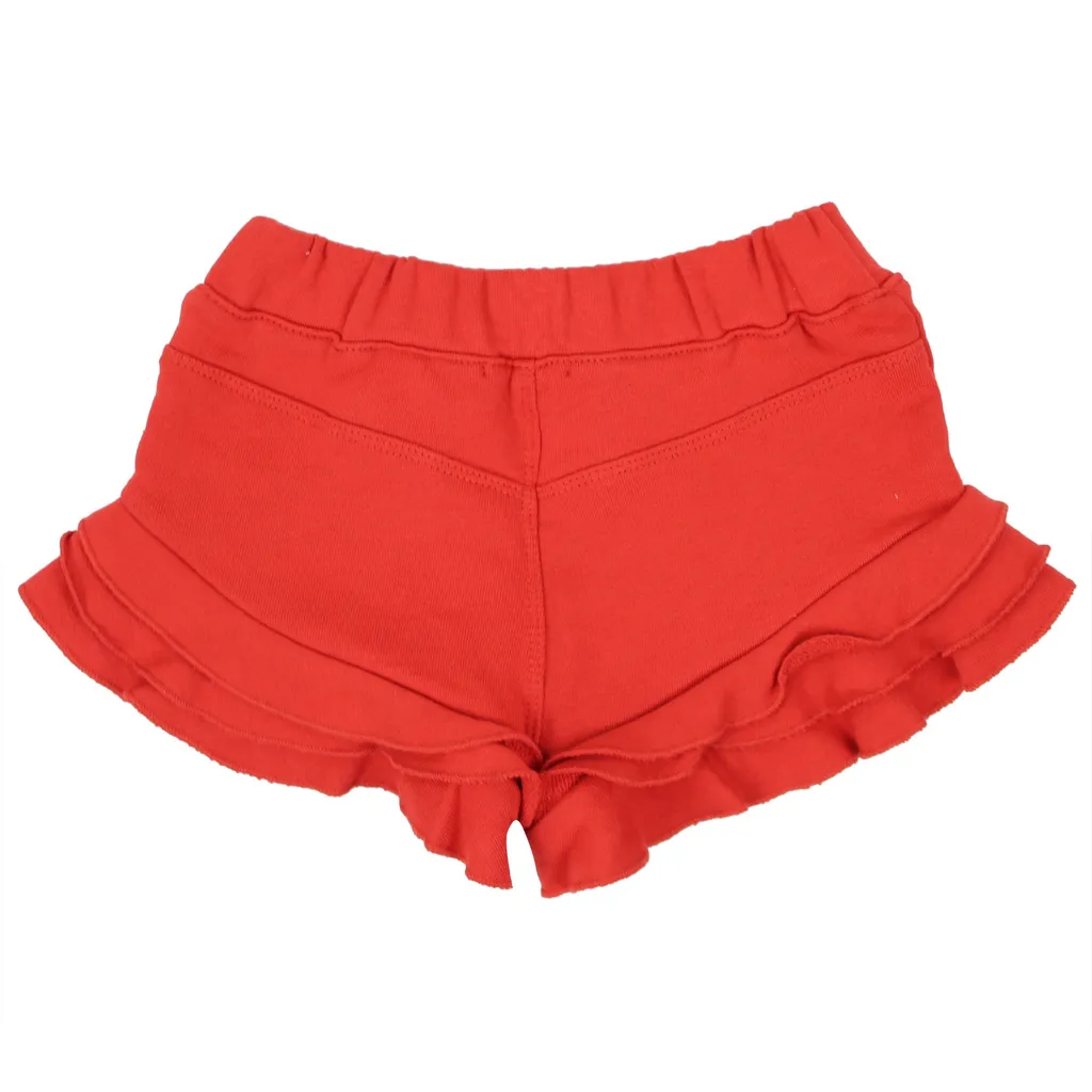 Pinko Bambina Shorts Rosso In Felpa Di Cotone