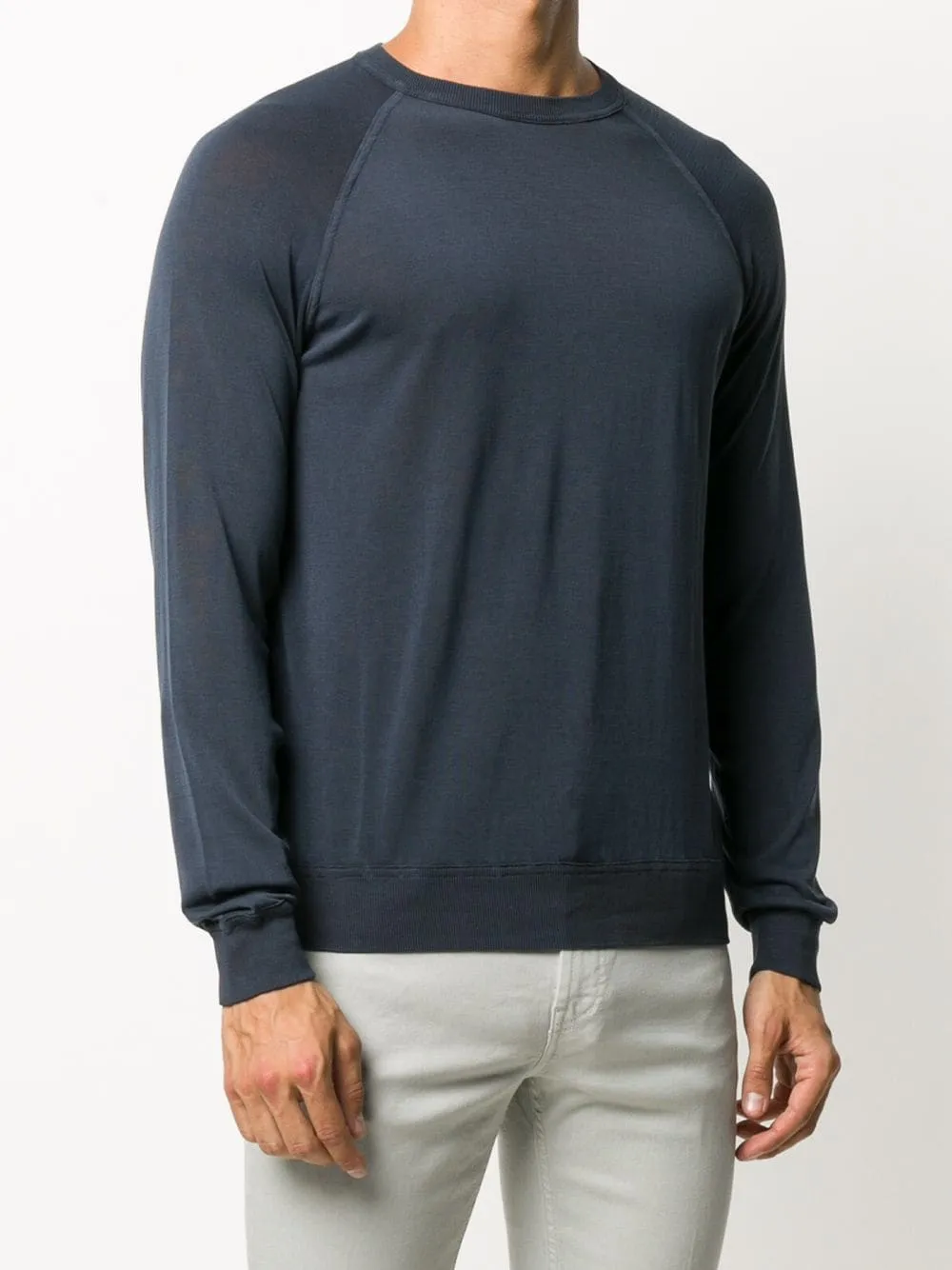 Raglan-Sleeve Cotton Jumper