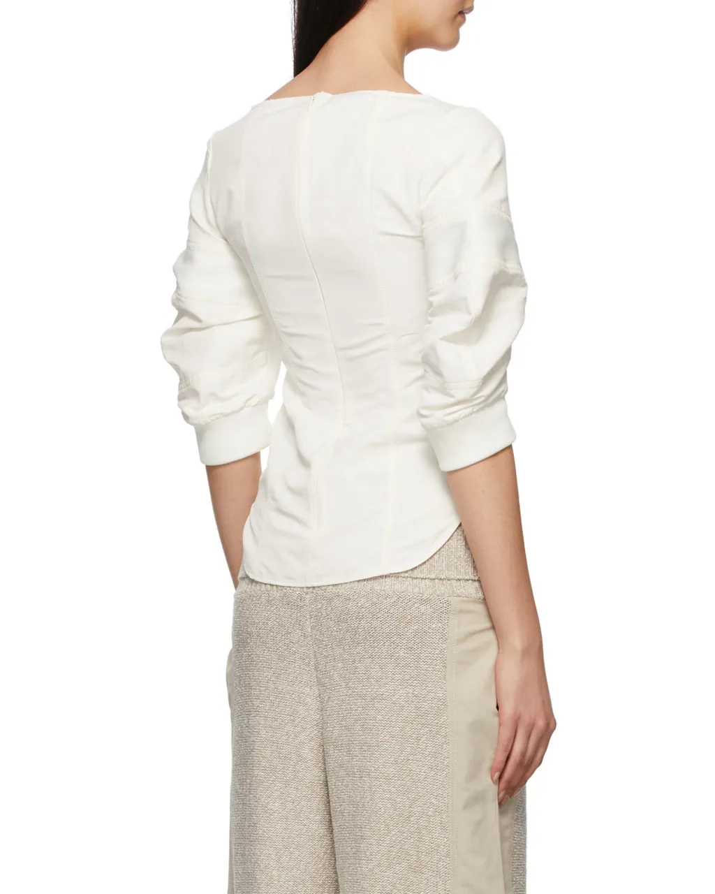 Square-Neck Puff-Sleeve Blouse