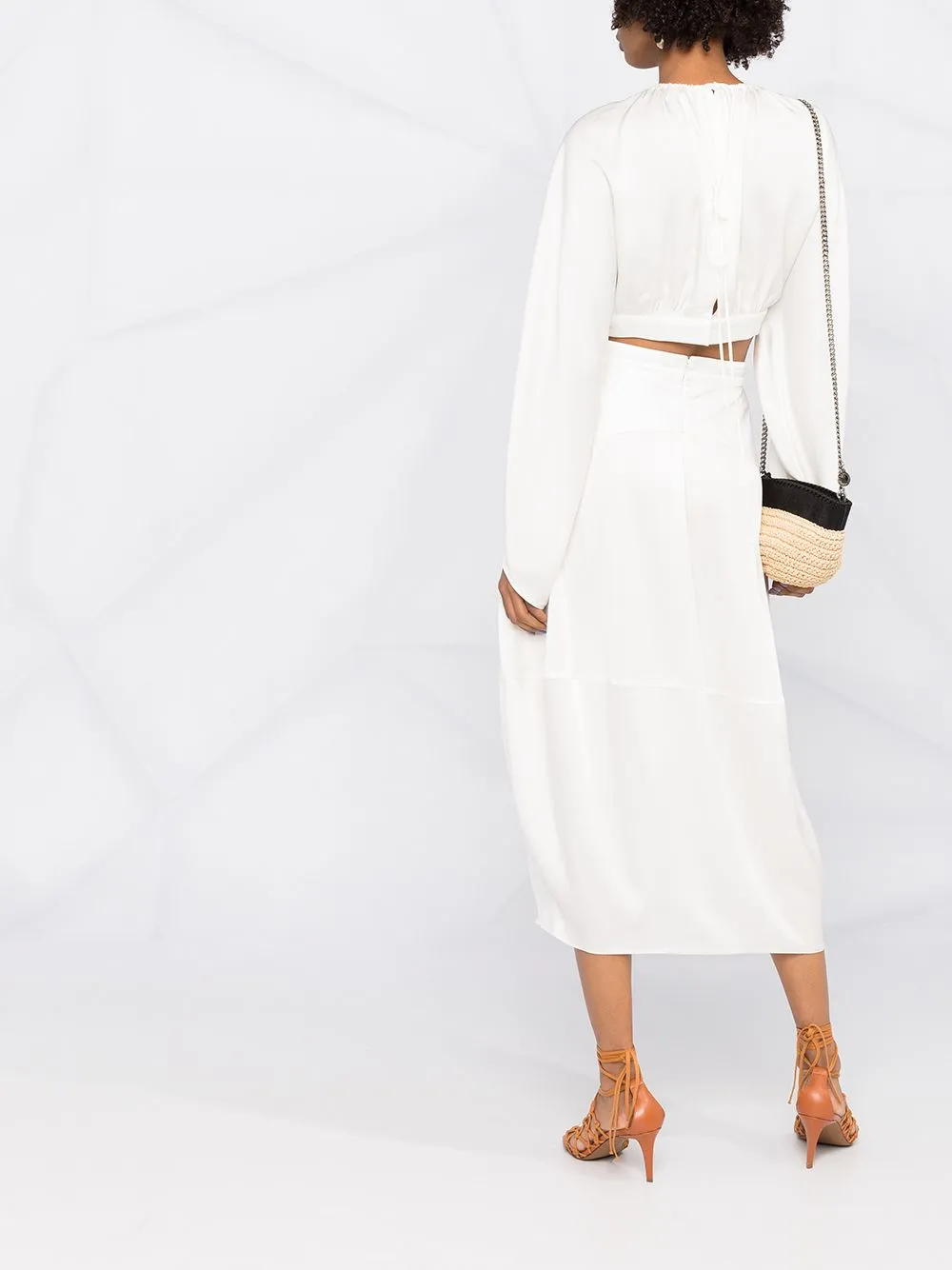 Split-Back Balloon-Sleeve Tulip Dress