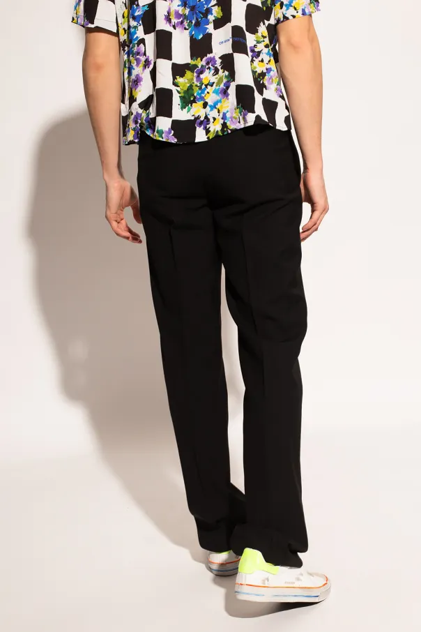 Off-White Logo Tag Straight Leg Pants