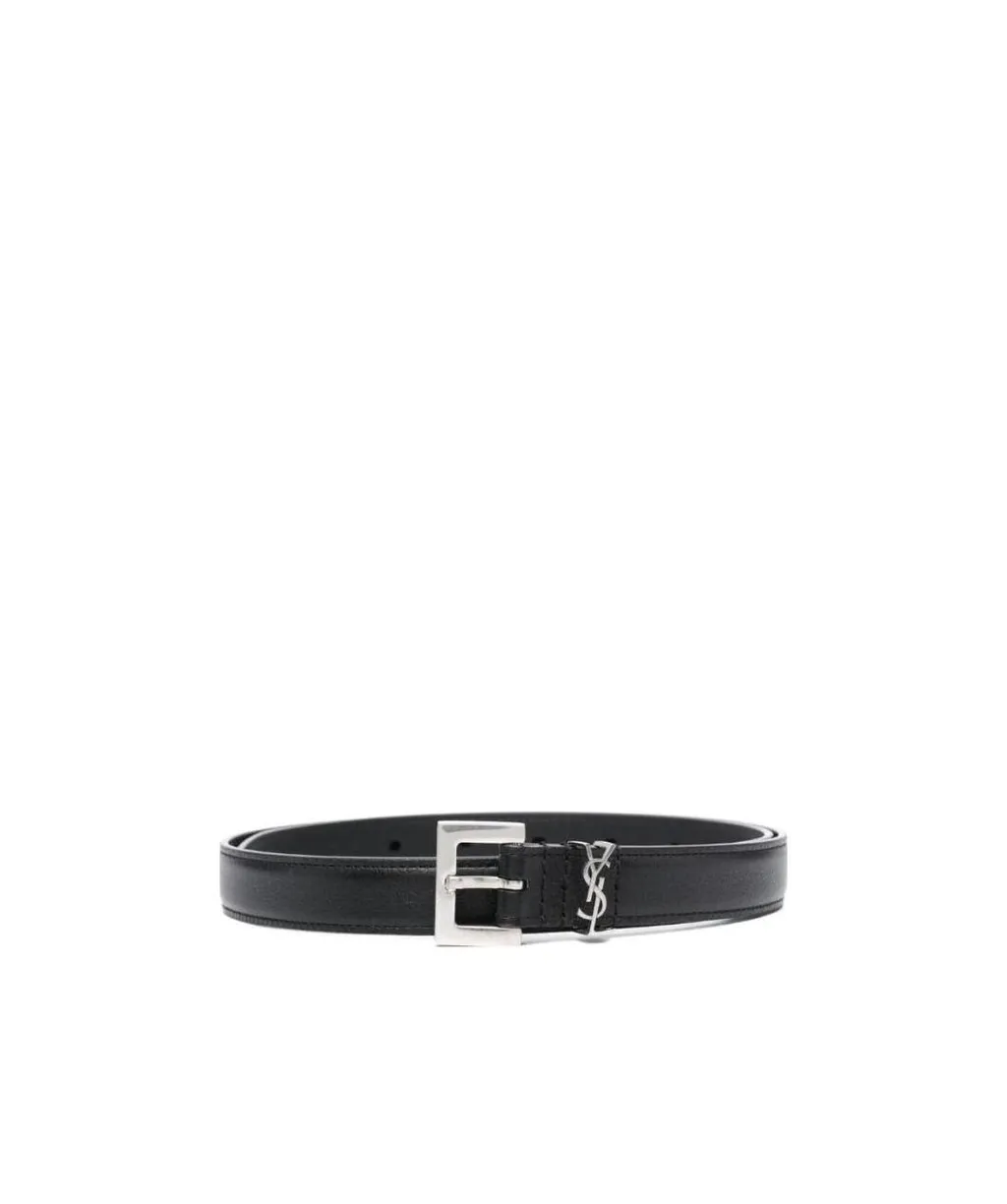 Saint Laurent Cassandre Thin Square Buckled Belt