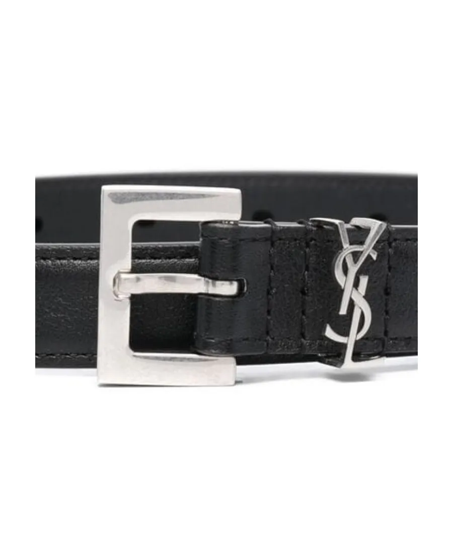 Saint Laurent Cassandre Thin Square Buckled Belt