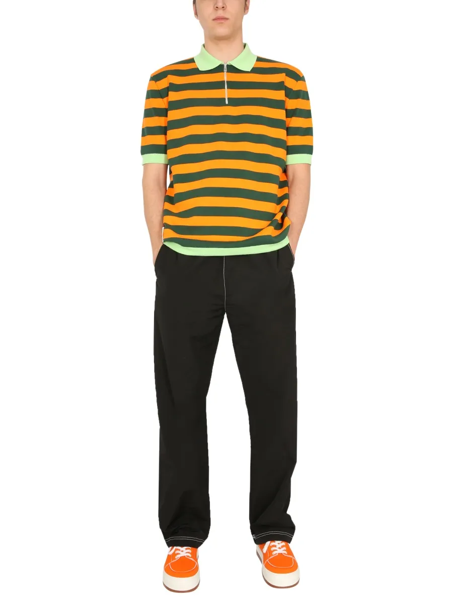 Sunnei Stripped Knitted Polo Shirt