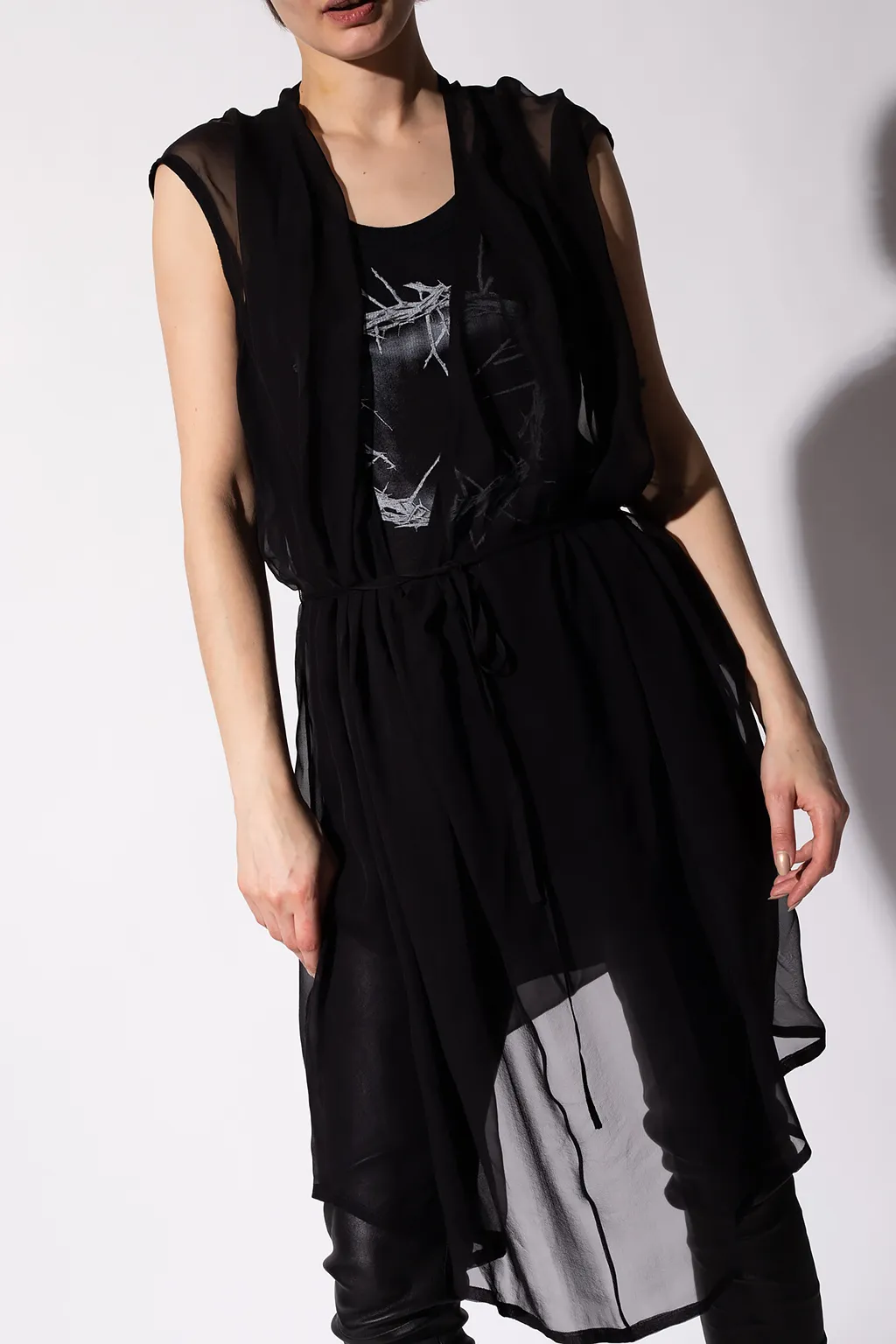 Sheer Panel Shift Dress