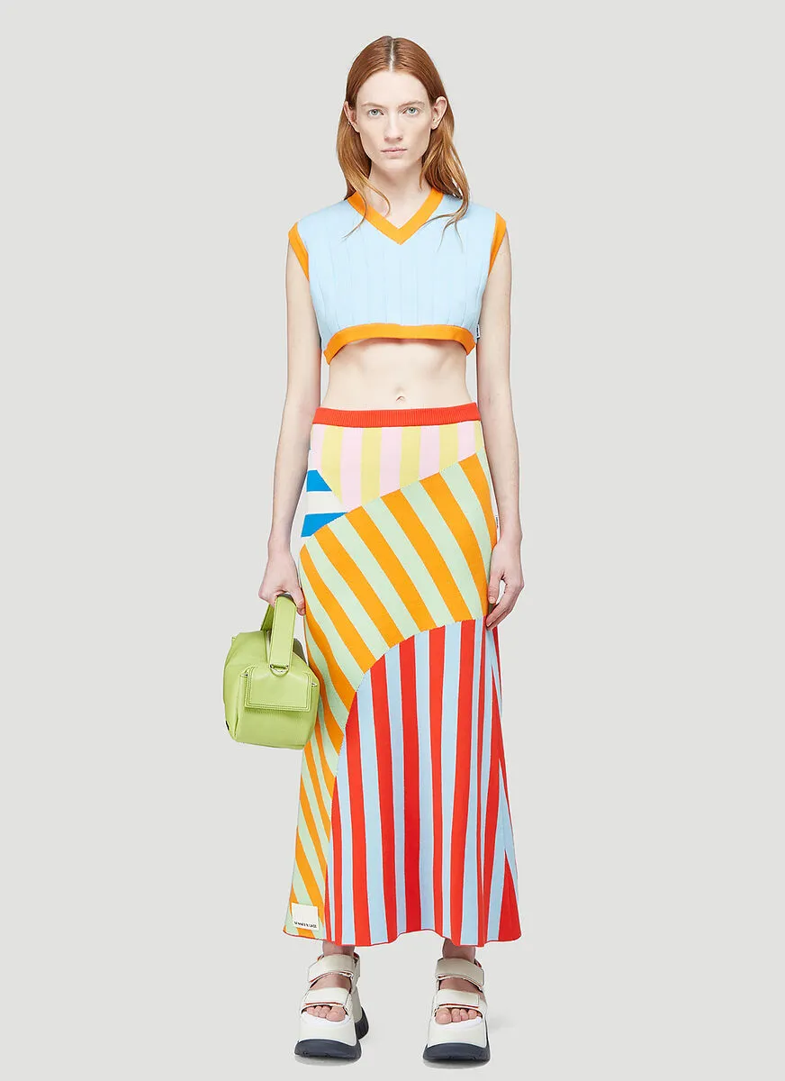 Patchwork Knit Skirt