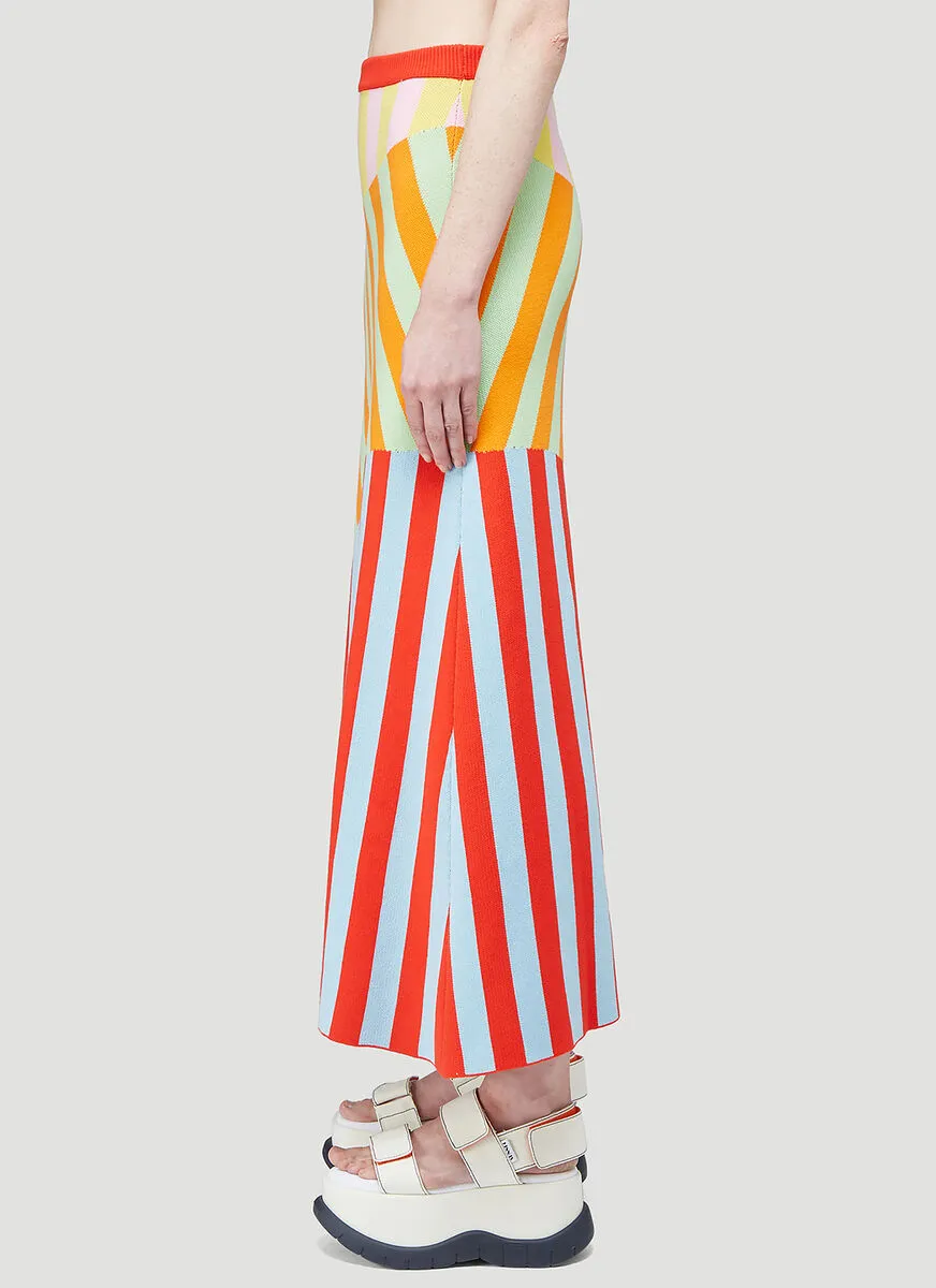 Patchwork Knit Skirt