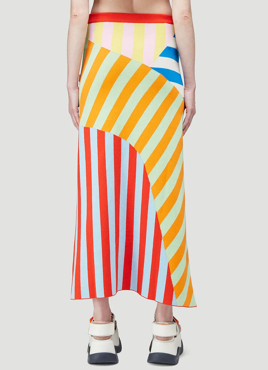 Patchwork Knit Skirt