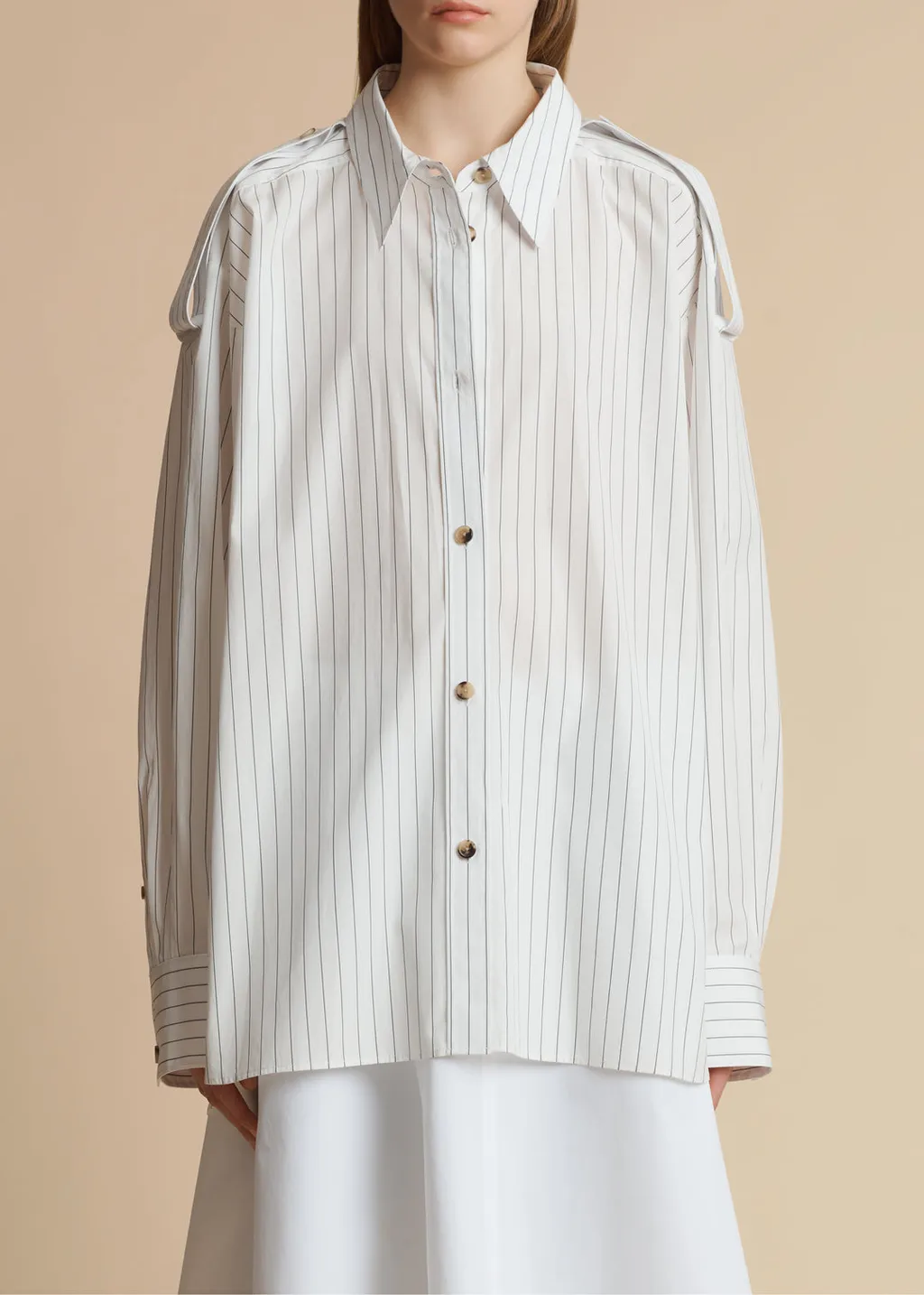 Khaite The Tamal Striped Button-Up Shirt