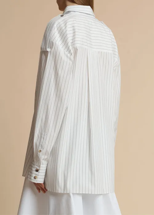 Khaite The Tamal Striped Button-Up Shirt
