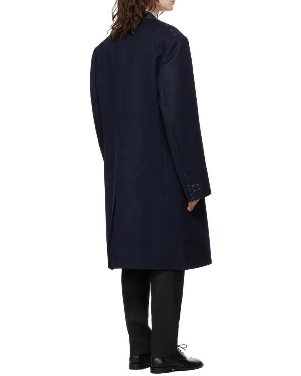 Maison Margiela Collarless Single Breasted Coat