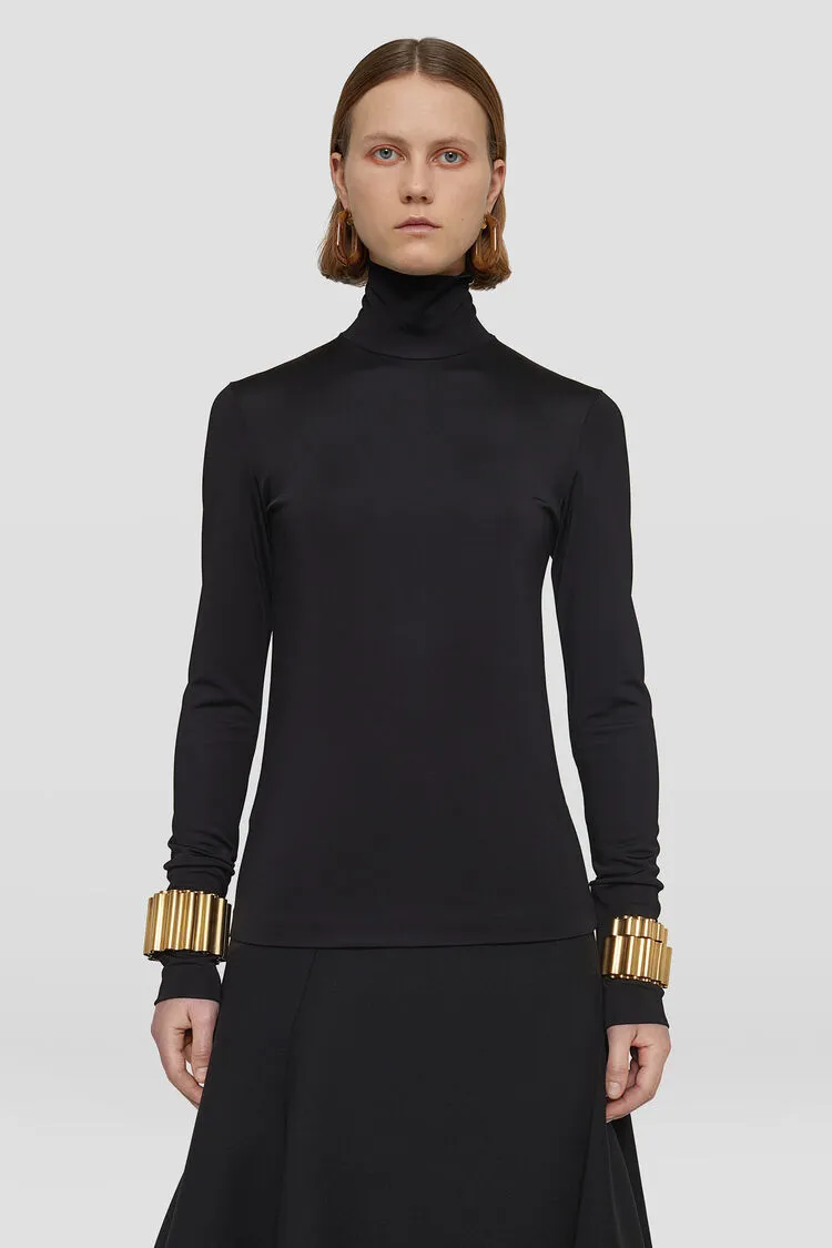 High-Neck Satin Top