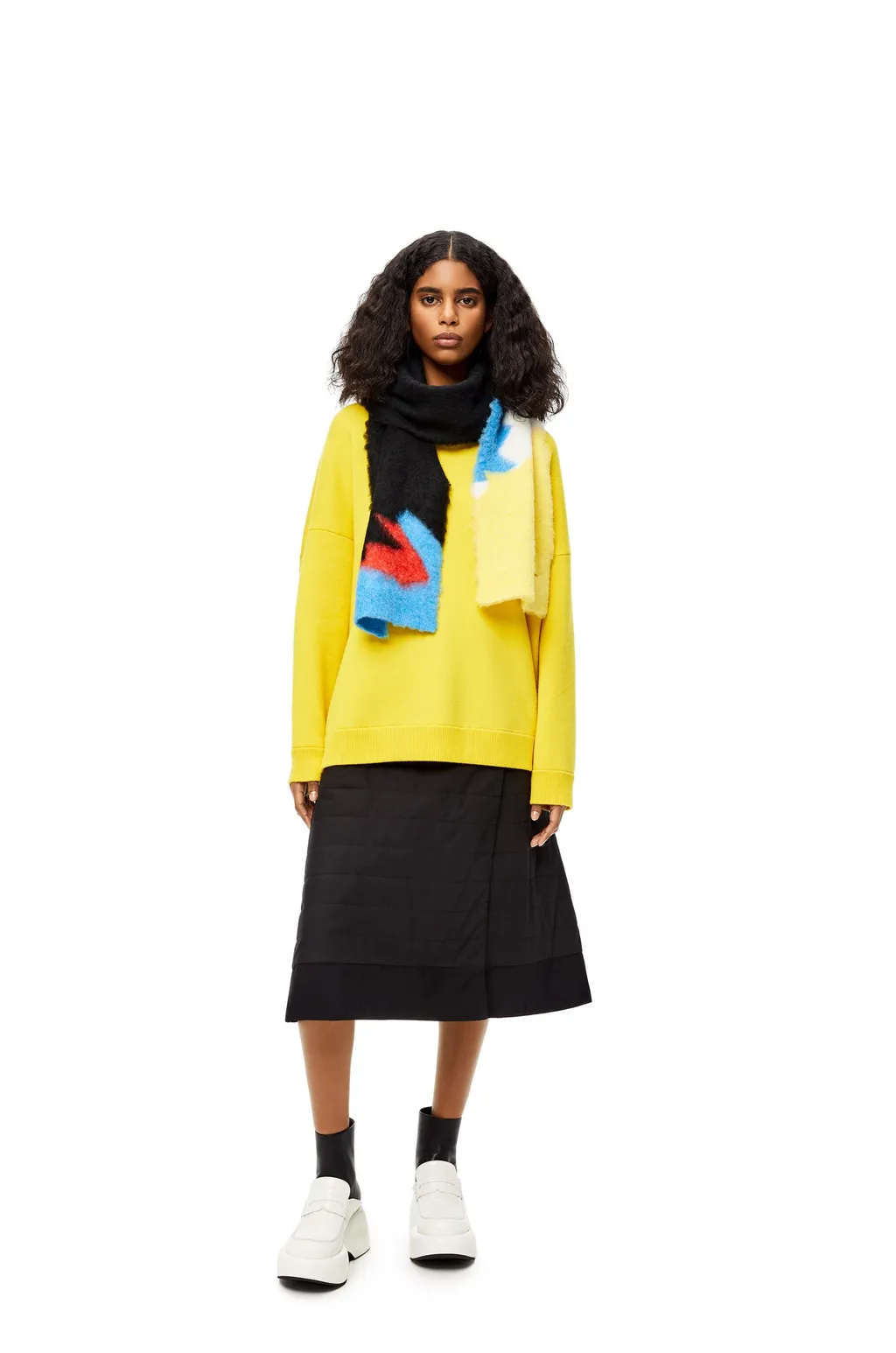 Colour-Block Knitted Scarf