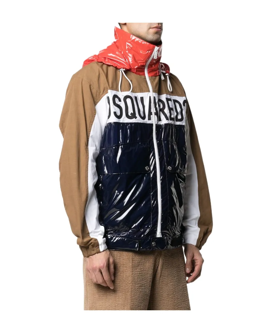 Dsquared2 Logo Printed Zipped Windbreaker