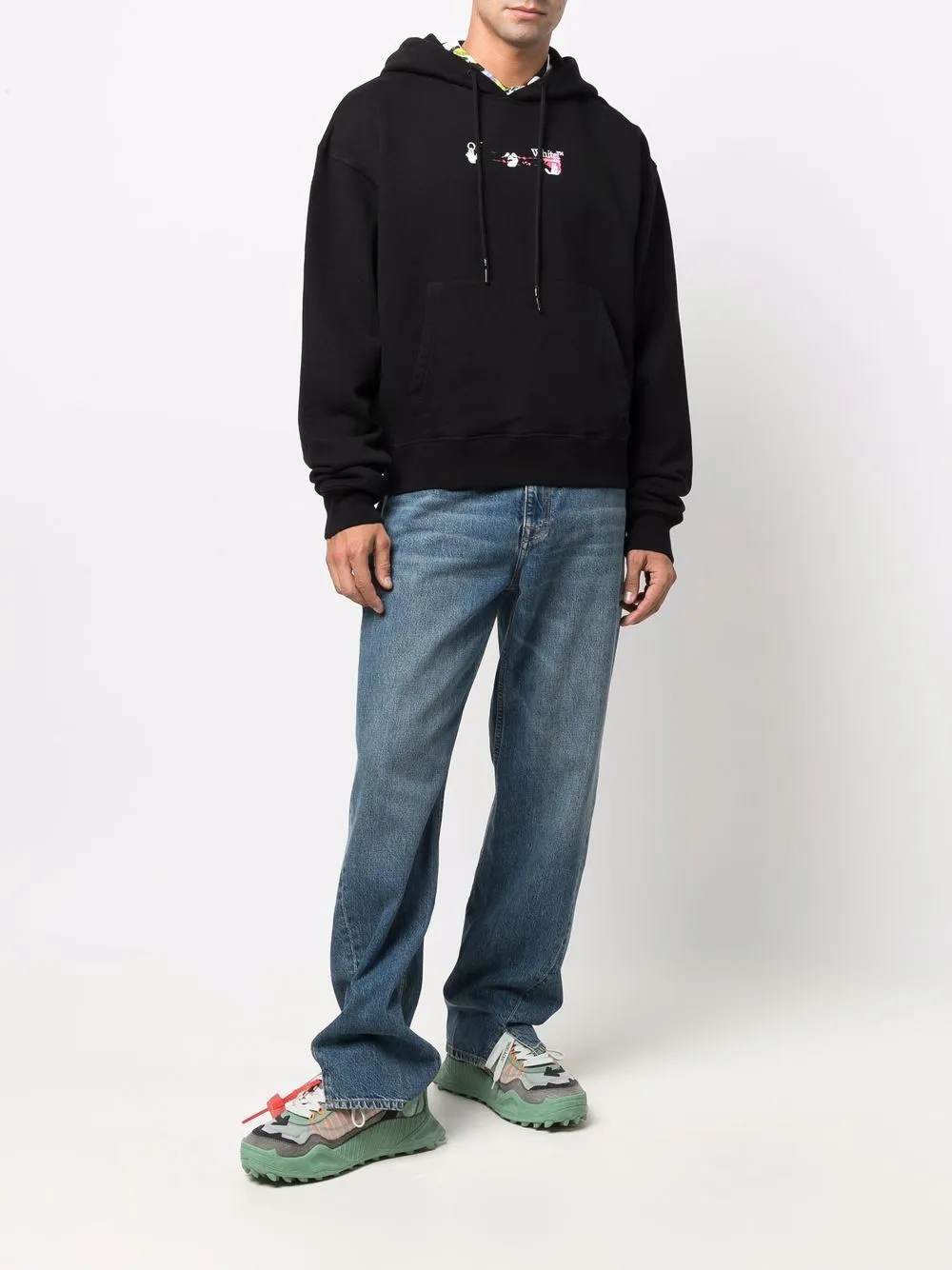 Acrylic Arrow Drawstring Hoodie