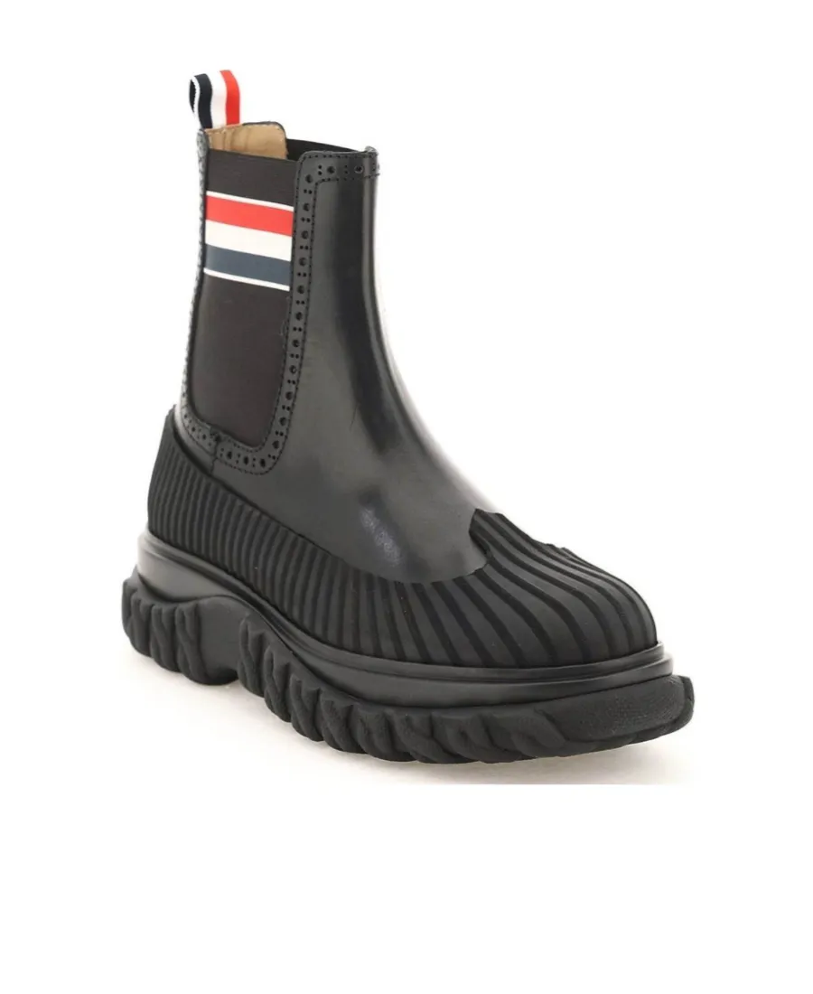 Thom Browne Rwb Striped Chelsea Boots