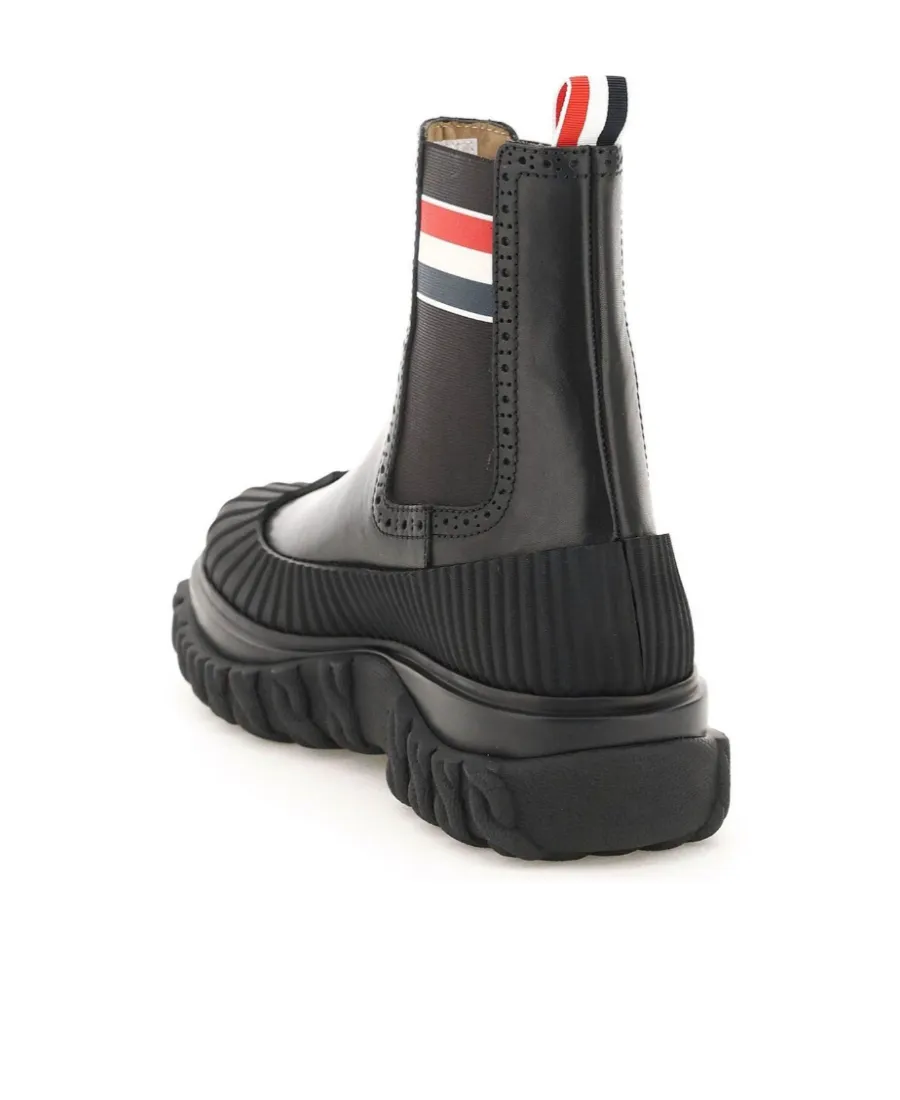 Thom Browne Rwb Striped Chelsea Boots