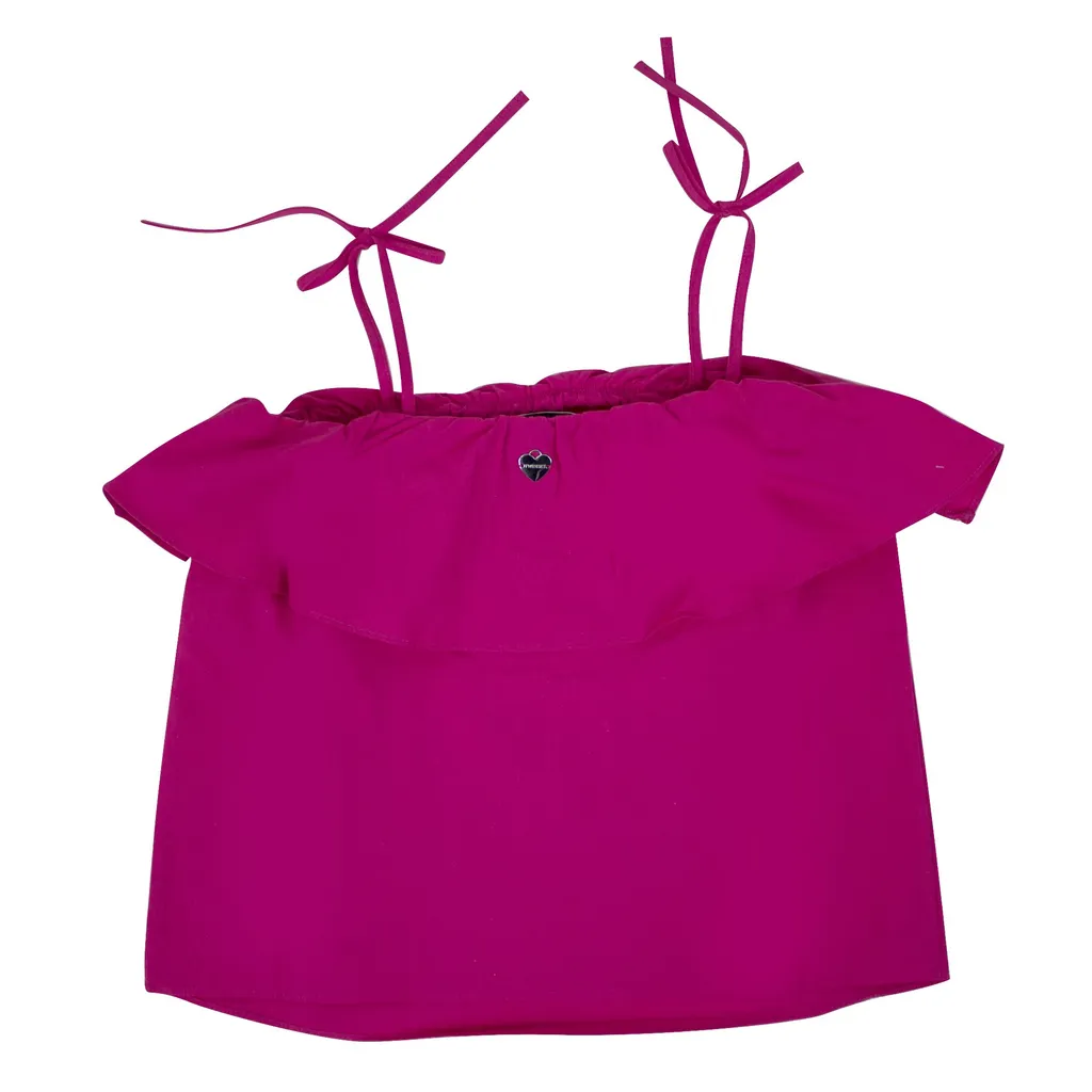 Twin Set Bambina Top Fucsia In Cotone